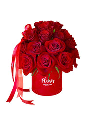 اسطوانة مخملية صغيرة - دائرة الحب قبة الوردة الحمراء