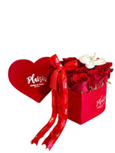 Velvet Heart Box - Roses and Orchid