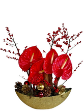 Christmas Anthurium Flower Boat