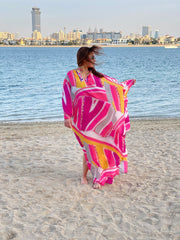 Fashion – Printed Kaftan Fuchsia