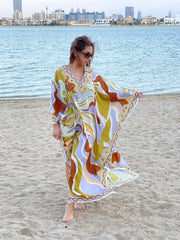 Fashion – Printed Kaftan Taupe