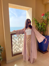 Fashion - Kaftan Belted Chiffon Open Front - Blush