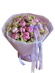 Hand-Tied Bouquet - Peonies and Chamomile