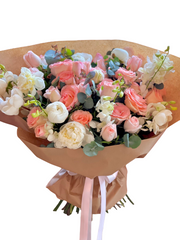Hand-Tied Bouquet - Mixed Pink and White