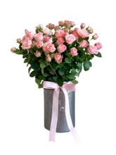 Vase - Pink Spray Roses Medium Royal Silver