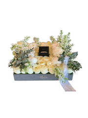 Tray - White roses and orchids grey Gift Tray Medium