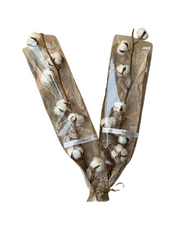 زهور مجففة - قطعتان من القطن