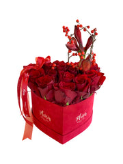 Christmas Heart-Shaped Red Velvet Box