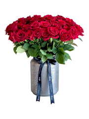 Vase - Red Roses Large Royal Silver
