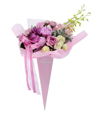 Flower Cone - Pink Roses and Peonies