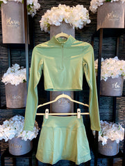 Long Sleeve Top and Skort - Olive