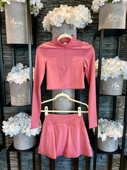 Long Sleeve Top and Skort - Pink
