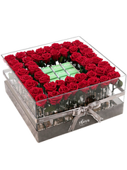 أكريليك VVIP - ورود طازجة باللون الأحمر والشوكولاتة