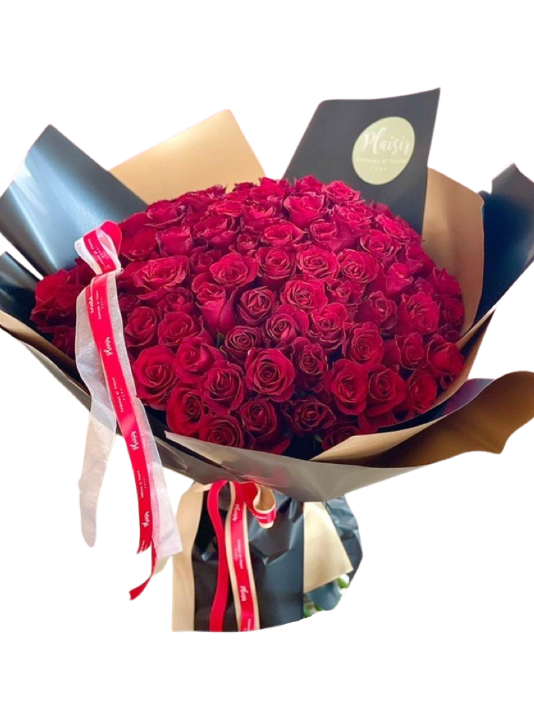 Hand-Tied Bouquet - 101 Stunning Red Roses
