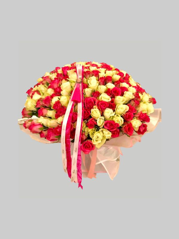 Hand-Tied - 251 Mix Coloured Rose Bouquet