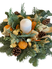 Christmas Wreath - Orange and Green