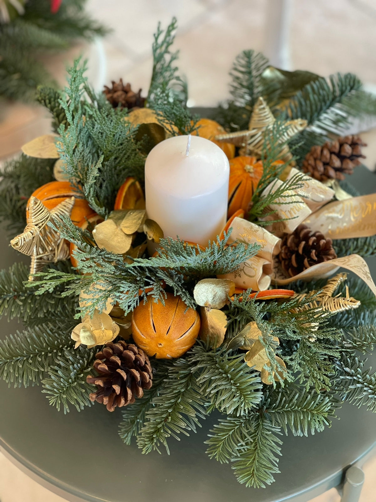 Christmas Wreath (Small) - Orange and Green