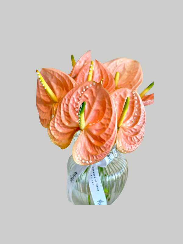 Vase Small Bubblicious - Bejeweled Peachy Anthuriums