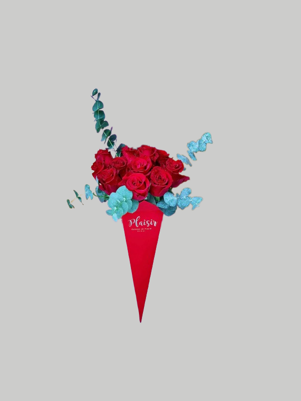 Flower Cone - Dozen Red Roses