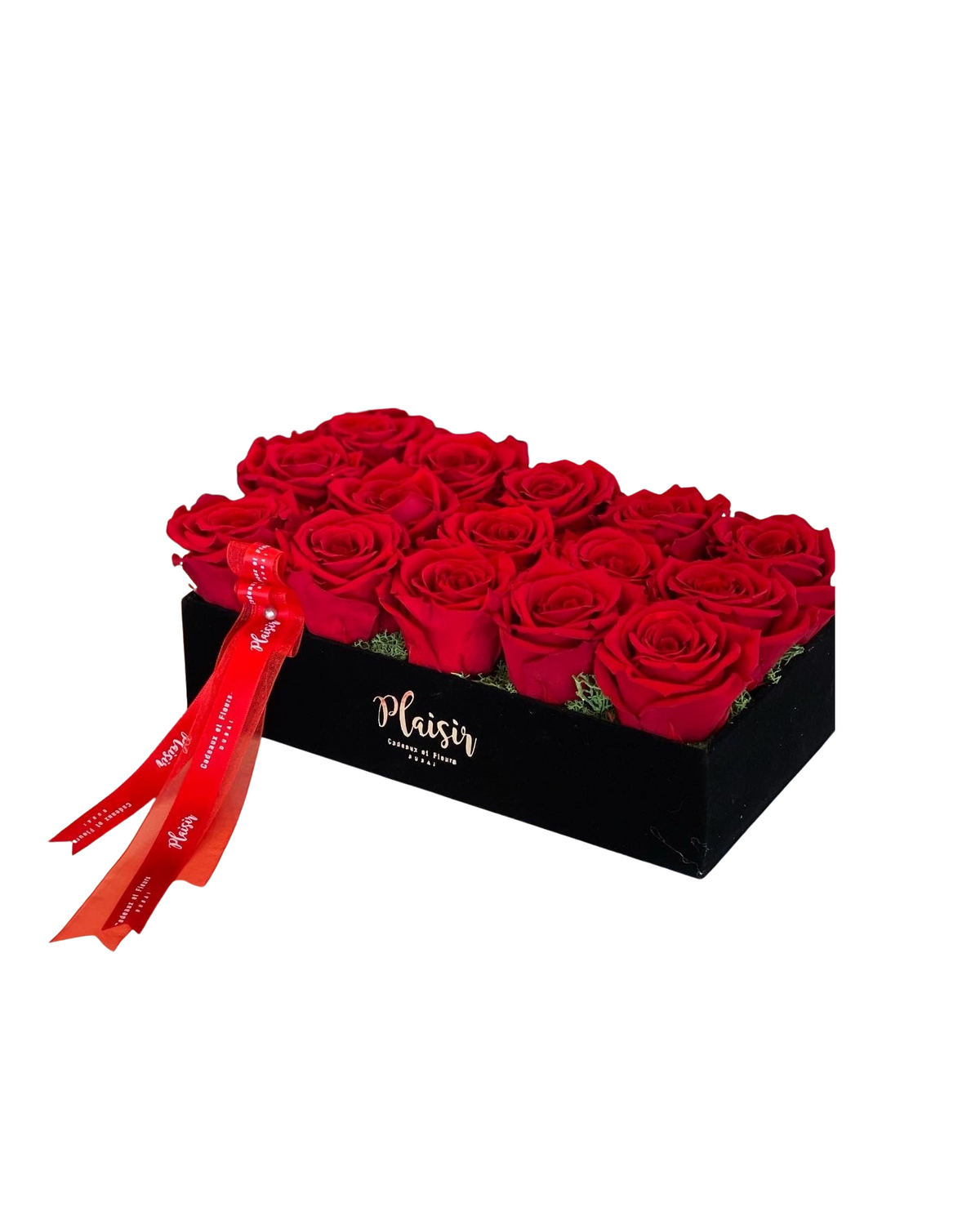 Luxury Black Velvet Tray with Fresh Roses (Small)