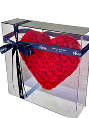 Forever Rose Infinity - Floating Heart in Acrylic Box