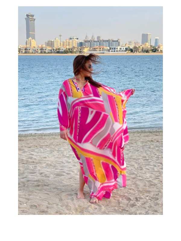 Fashion – Printed Kaftan Fuchsia