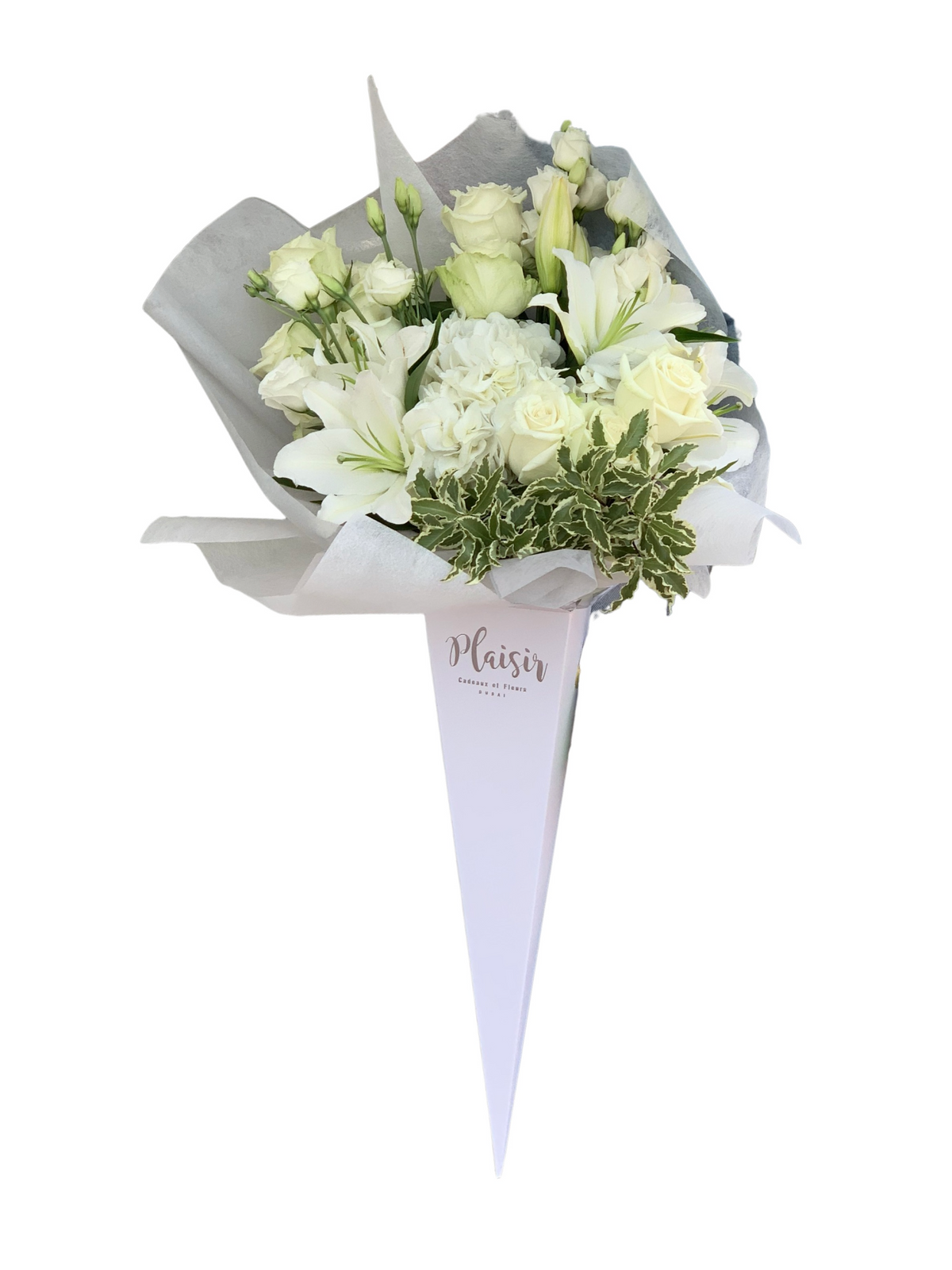 مخروط مربوط يدويًا - باللون الأبيض بالكامل