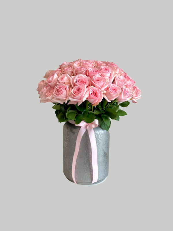 Vase Large Royal Silver - Pink Garden Roses