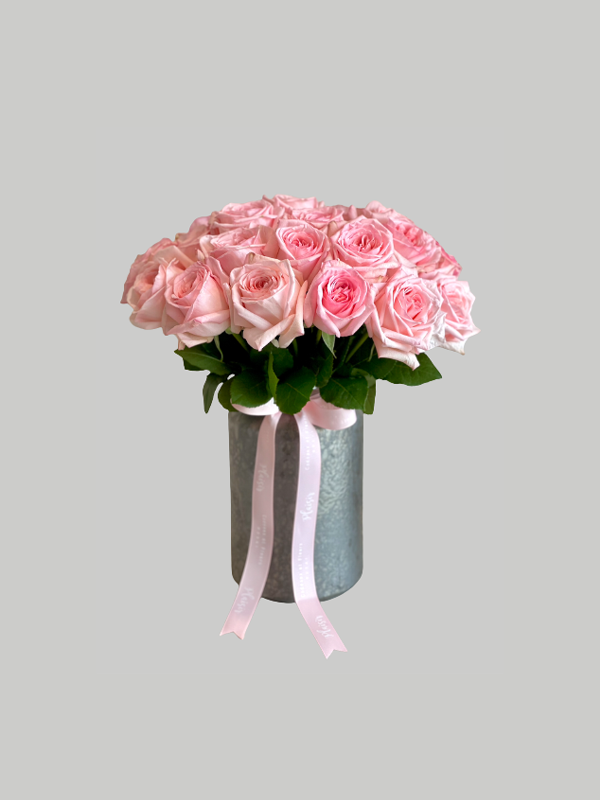 Vase Medium Royal Silver - Pink Garden Roses