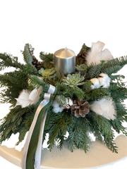Christmas Wreath (Large) - White and Green