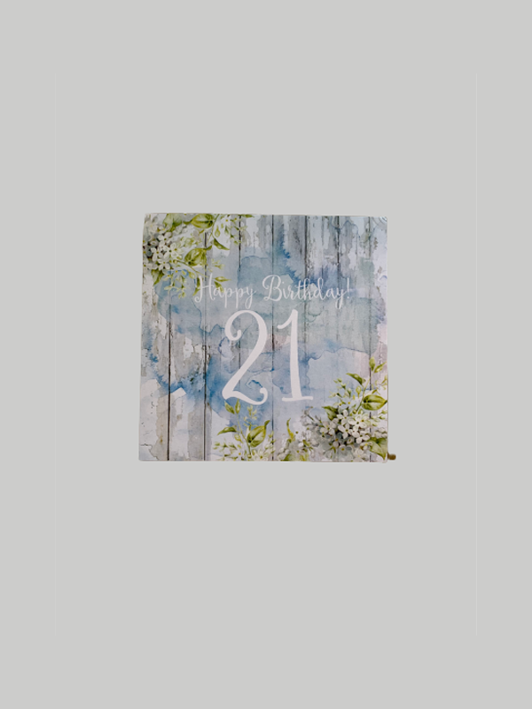 Greeting Card - Birthday Numeric 21 Blue