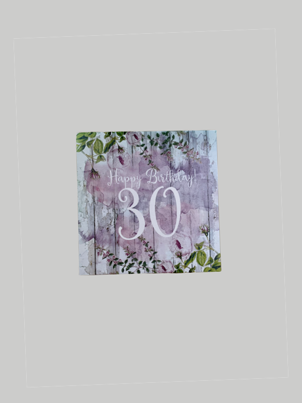 Greeting Card - Birthday Numeric 30 Purple