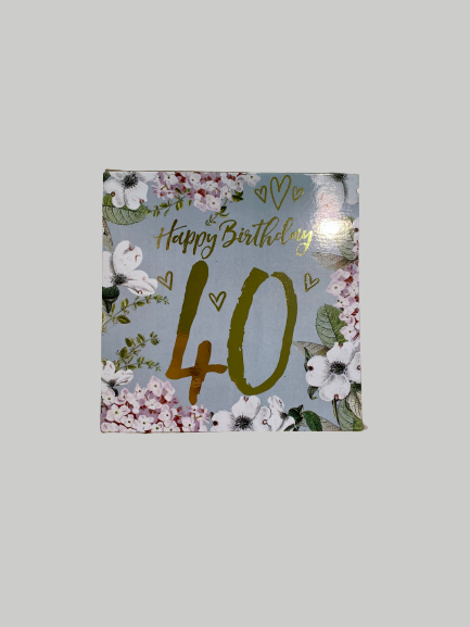 Greeting Card - Birthday Numeric 40 Blue