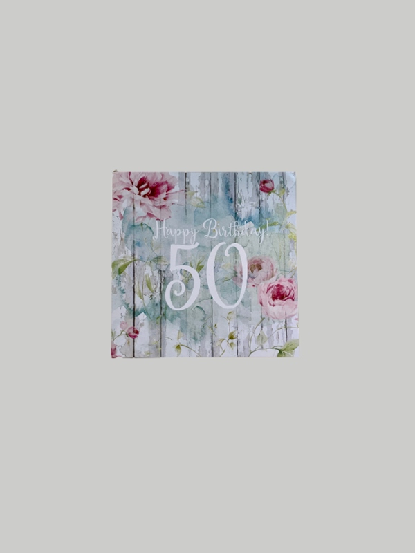 Greeting Card - Birthday Numeric 50 Blue