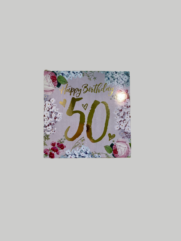 Greeting Card - Birthday Numeric 50 Pink