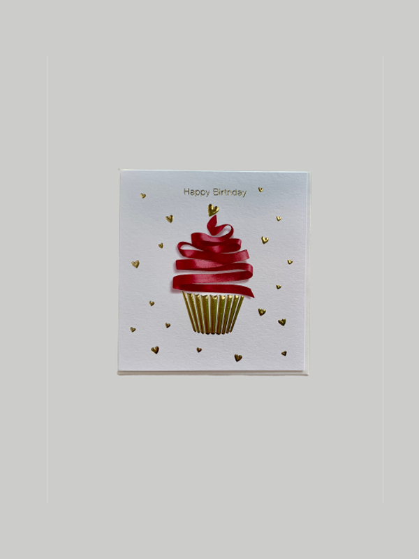 Greeting Card - Birthday Cupcake Ribbon