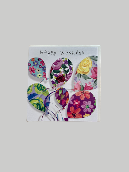 Greeting Card - Birthday Floral Balloons