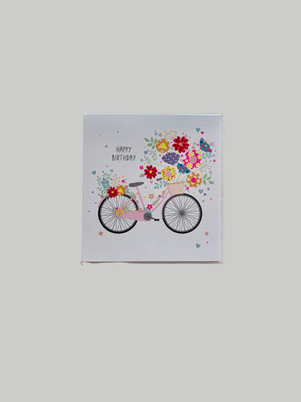 Greeting Card - Birthday Flower Bicycle