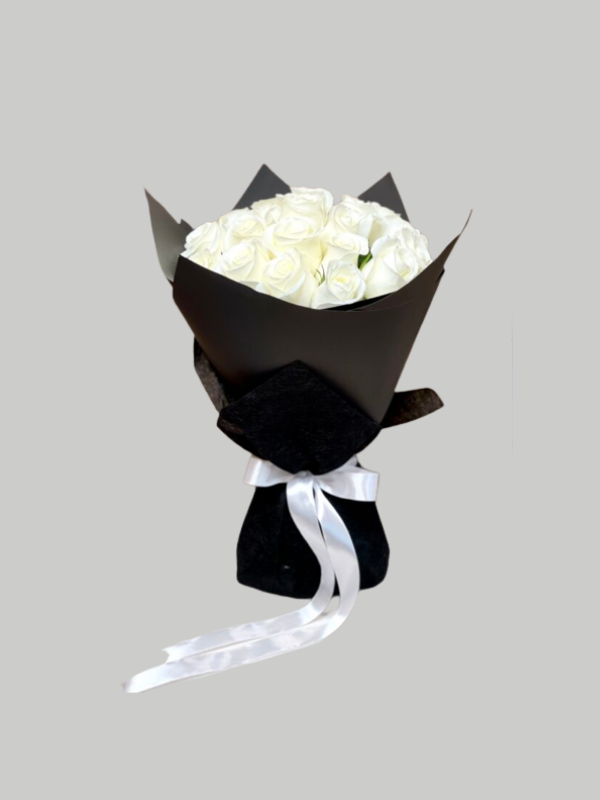 25 White Rose Bouquet - Hand-Tied Bouquet