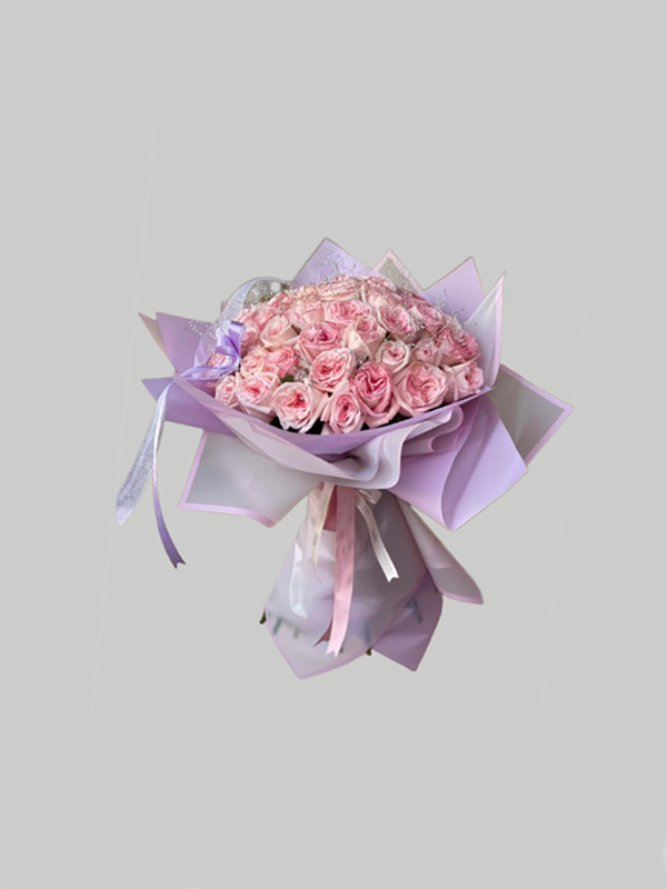 Pink 31 Garden Rose Bouquet - Hand-Tied Bouquet