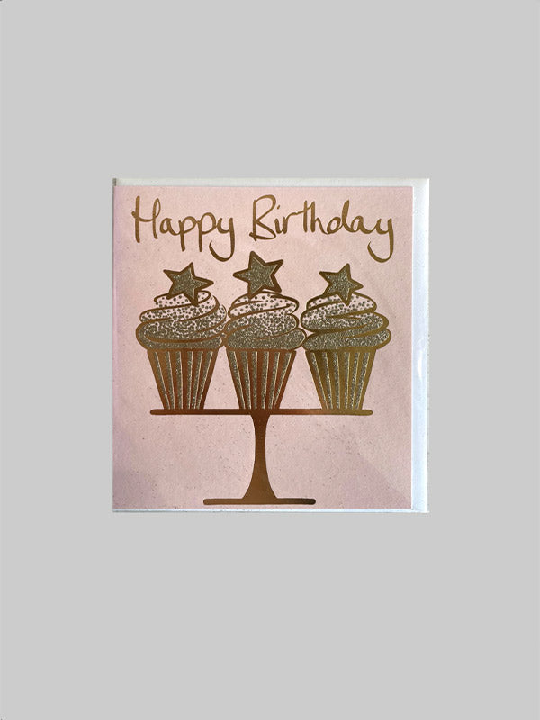 Greeting Card - Birthday Star Cupcakes