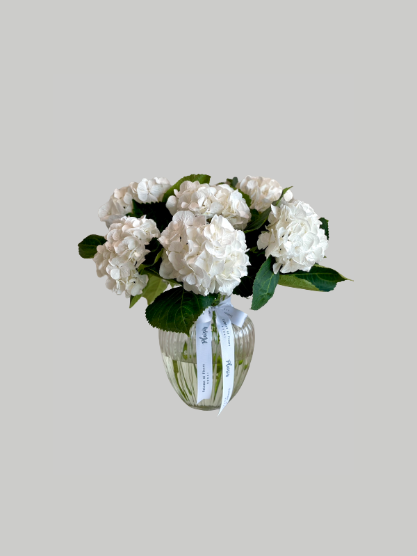 Vase Large Bubblicious - White Hydrangeas