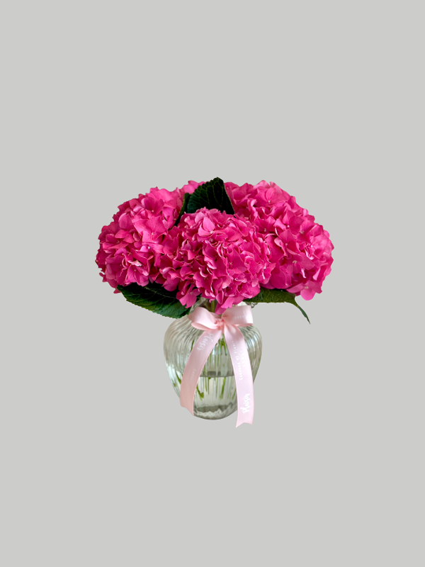 Vase Medium Bubblicious - Pink Hydrangeas