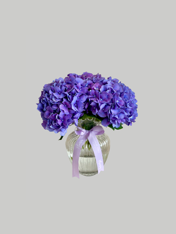 Vase Medium Bubblicious - Purple Hydrangeas