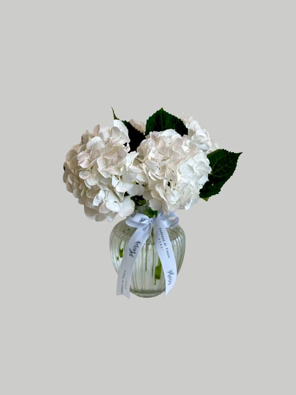 Vase Medium Bubblicious - White Hydrangeas