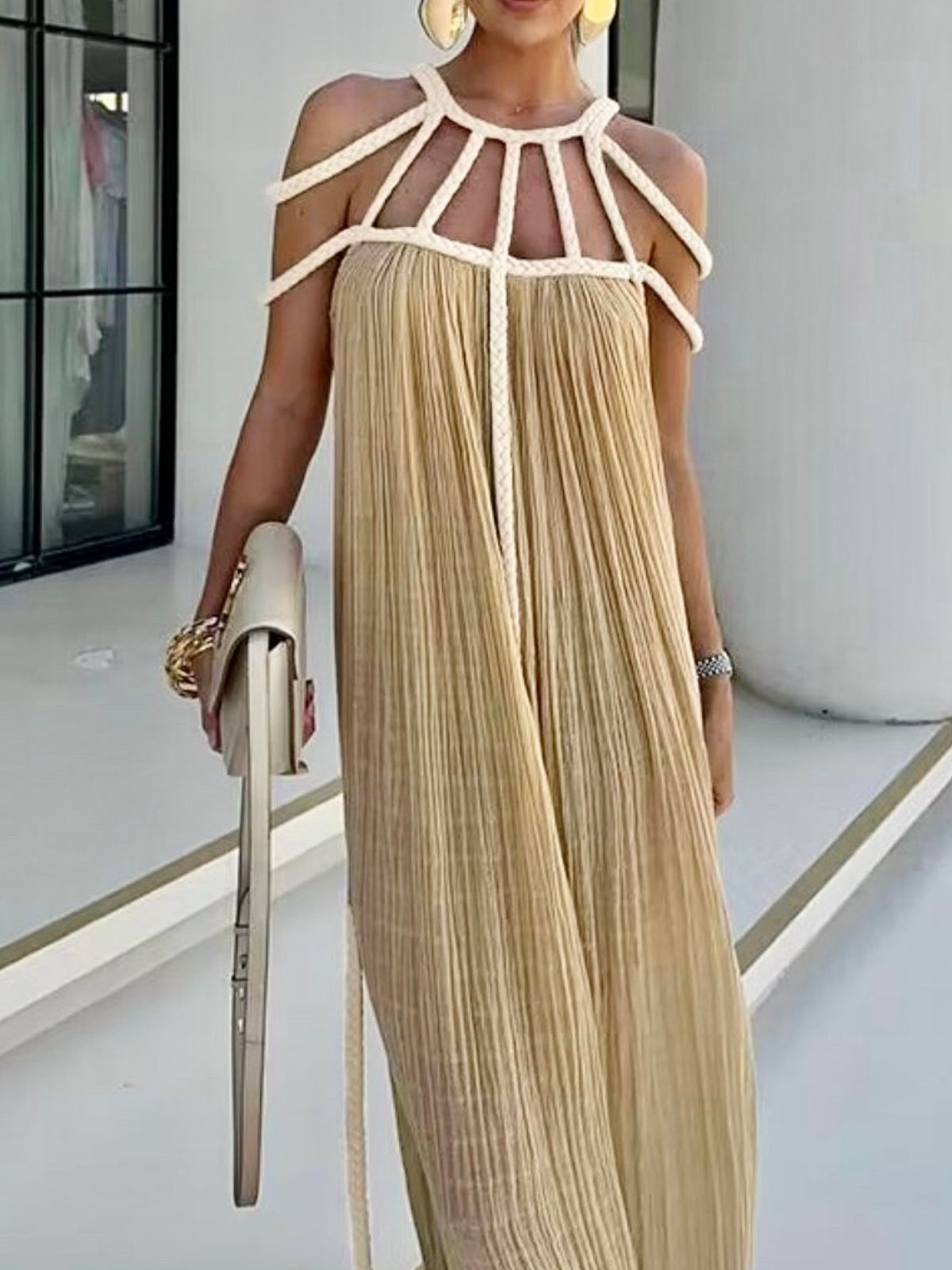 Beige Beach Dress