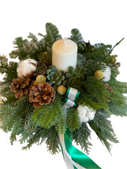 Christmas Wreath (Small) - White and Green
