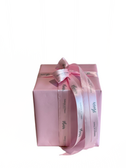 طقم هدايا - صينية فاخرة باللون الوردي كبيرة