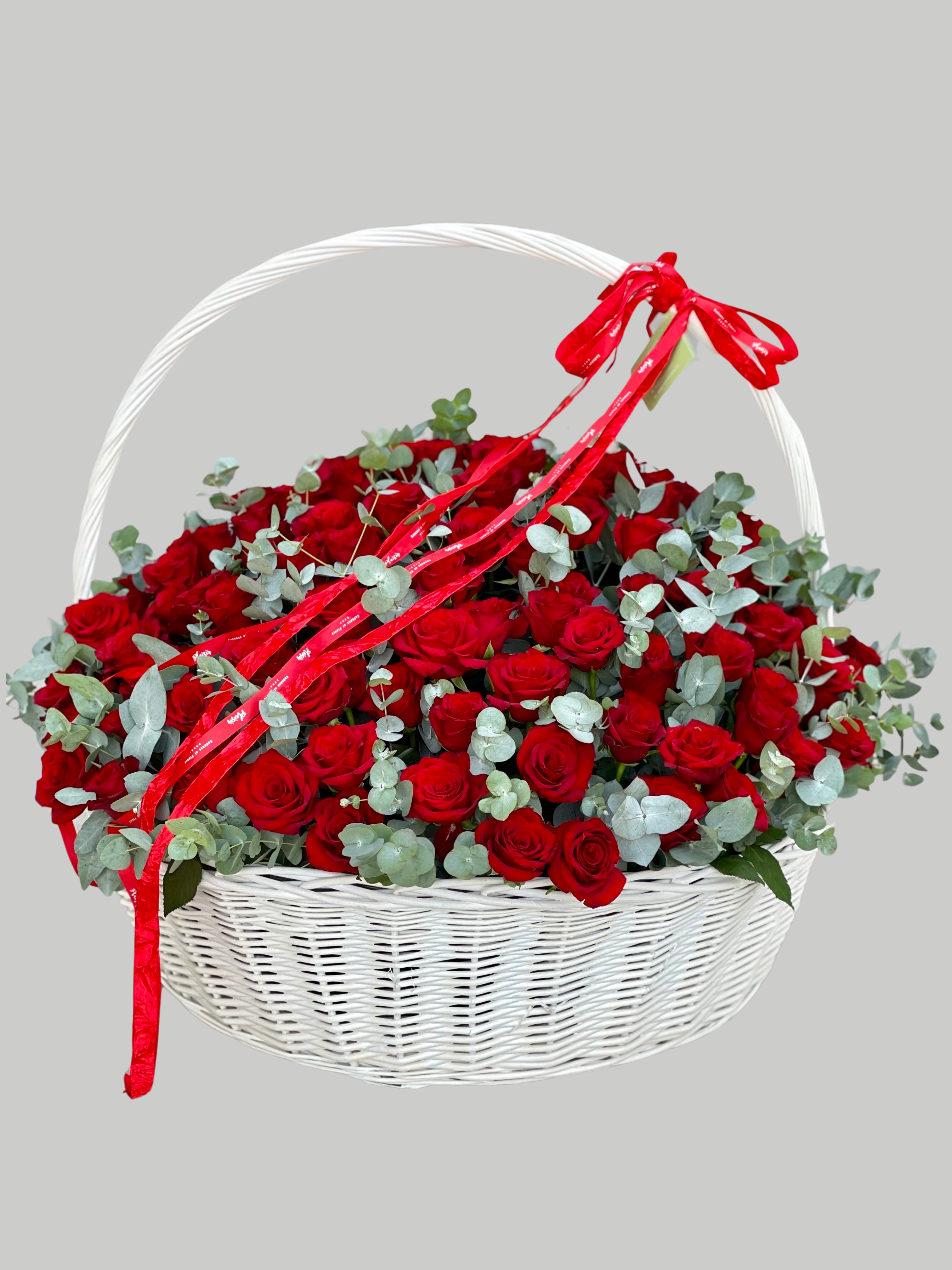 Extravagant Red Rose Basket (approx. ONE Meter!)