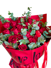 Hand-Tied Bouquet - Red Roses Love